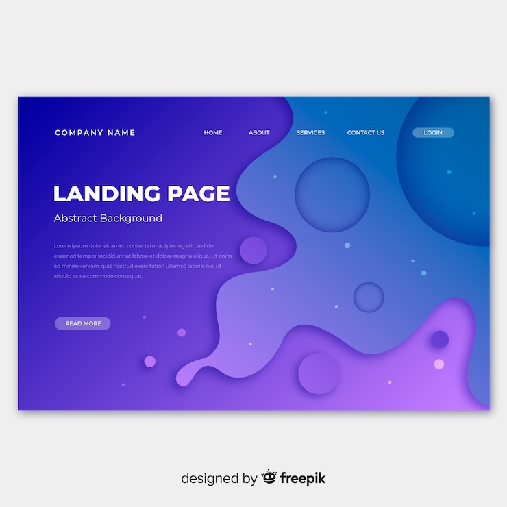Vector Gratis halaman landas abstrak