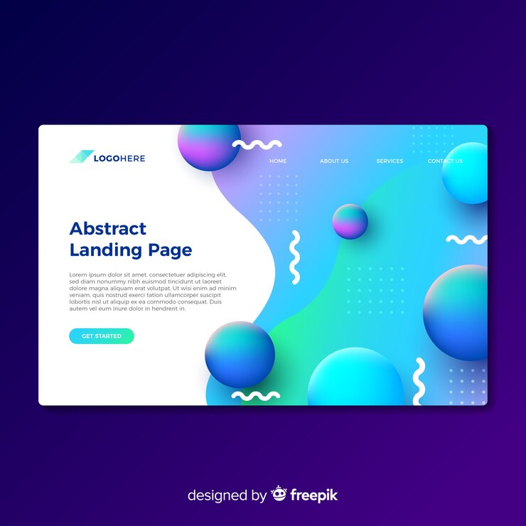 Vector Gratis halaman landas abstrak