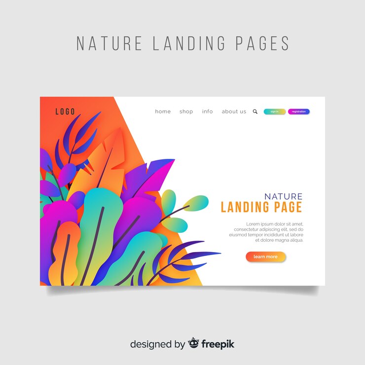 Vector Gratis halaman landas alam