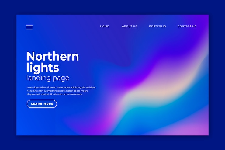 Vector Gratis halaman landas aurora borealis