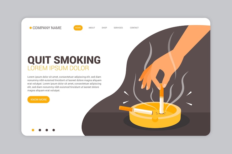 Vector Gratis halaman landas berhenti merokok
