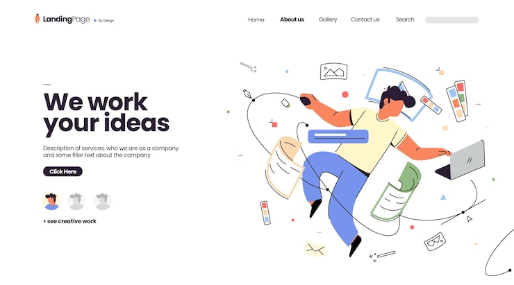 Vector Gratis halaman landas bisnis kreatif