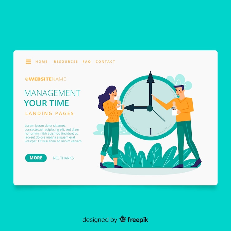 Vector Gratis halaman landas konsep manajemen waktu