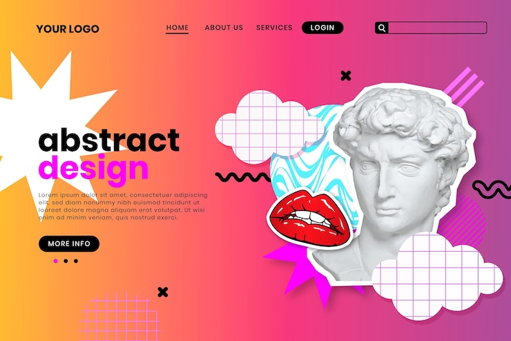 Vector Gratis halaman landas kultur zine gradien
