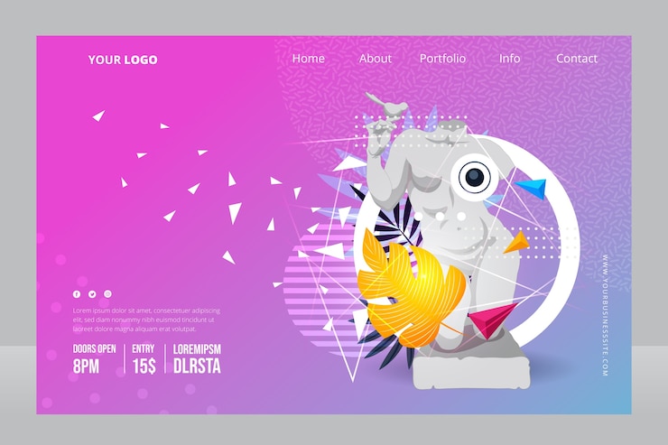 Vector Gratis halaman landas kultur zine gradien