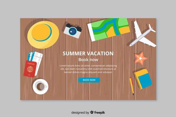 Vector Gratis halaman landas perjalanan
