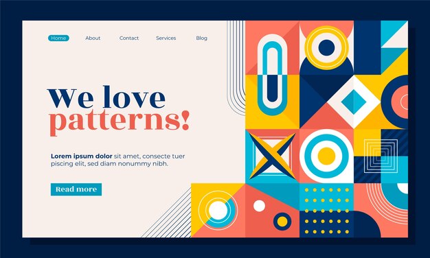 Halaman landas pola geometris desain datar