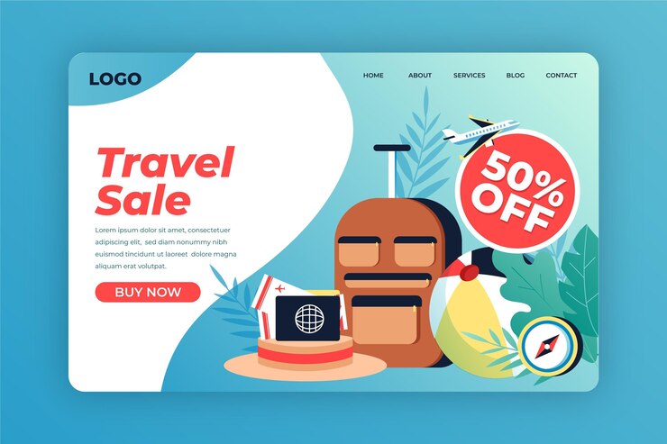 Vector Gratis halaman landas promosi perjalanan