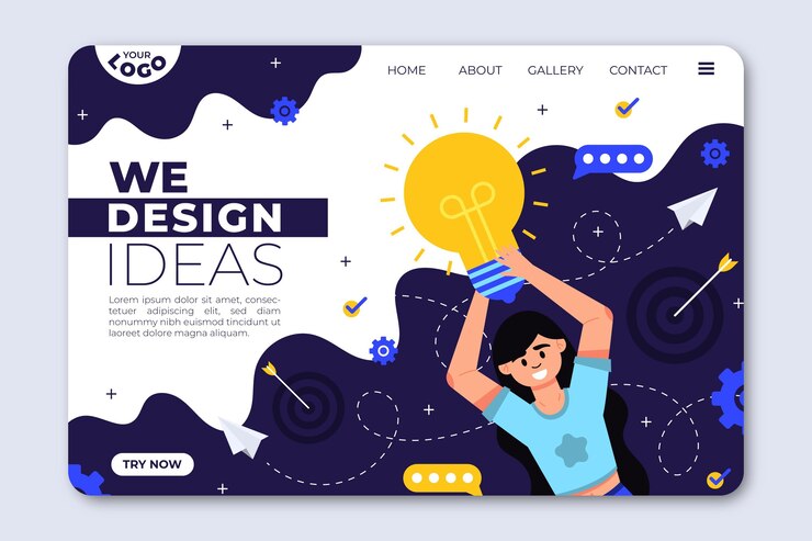 Vector Gratis halaman landas solusi kreatif datar