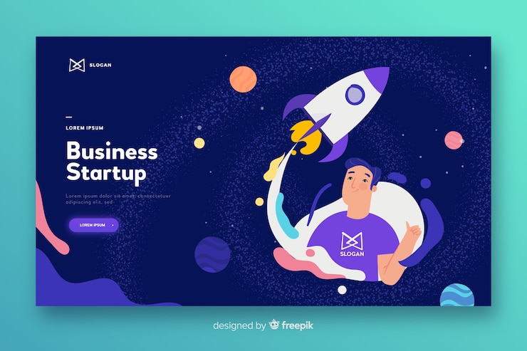 Vector Gratis halaman landas startup