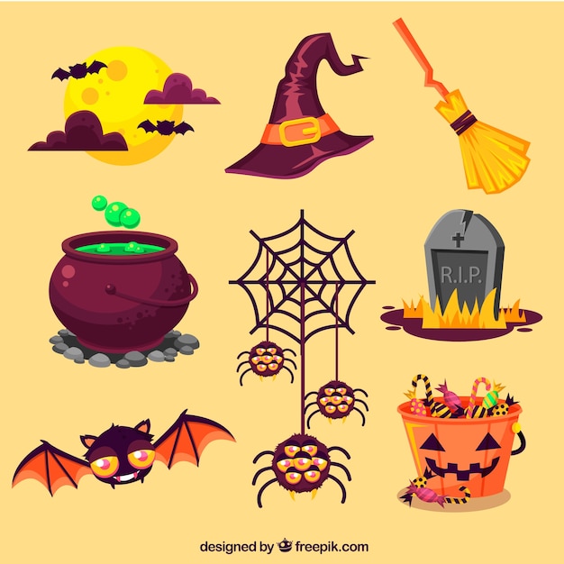 Halloween elements set