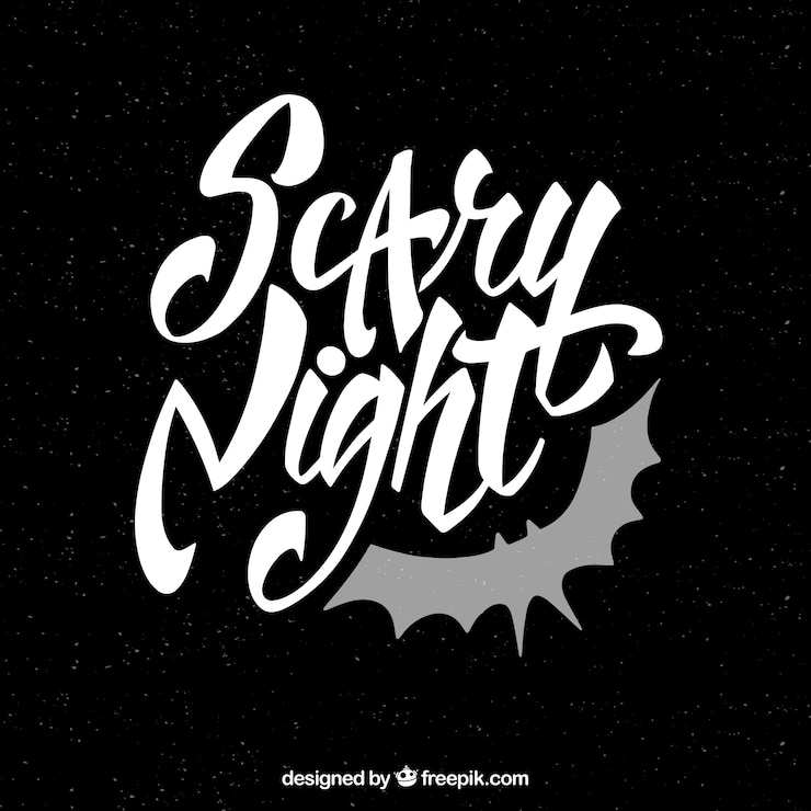 Vector Gratis halloween lettering with bat