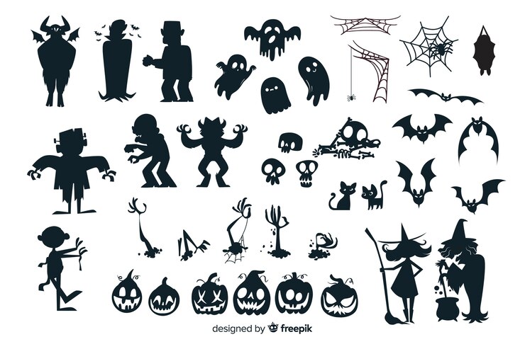 Vector Gratis halloween silhouette collection