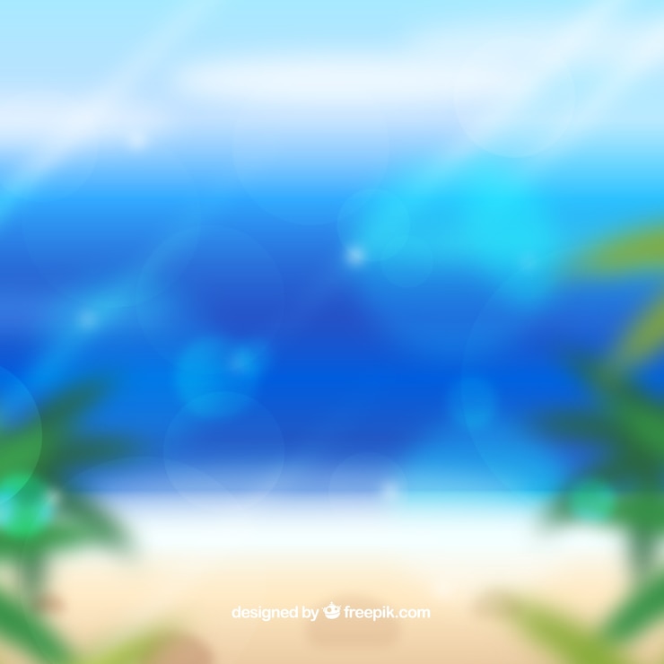 Vector Gratis halo latar belakang musim panas dengan pantai yang buram