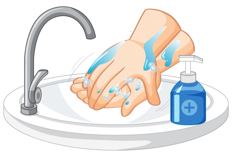 Vector Gratis hand cleaning on white background