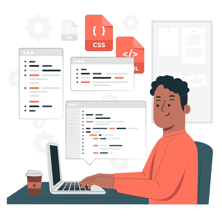 Vector Gratis hand coding concept illustration