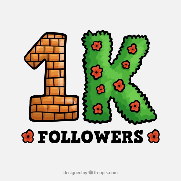 Vector Gratis hand drawn 1k follower background