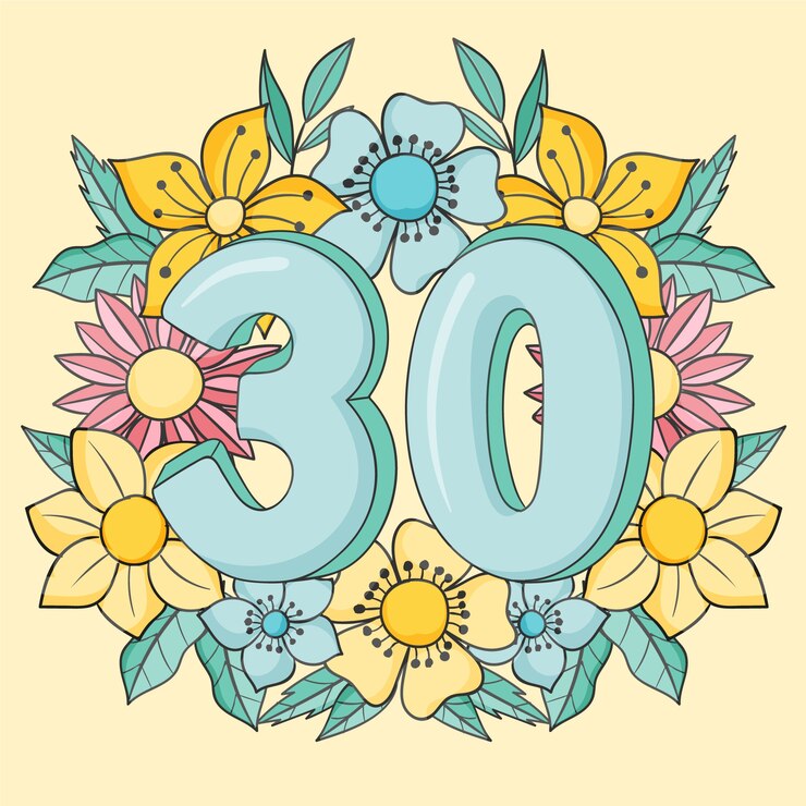 Vector Gratis hand drawn 30th anniversary or birthday