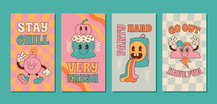 Vector Gratis hand drawn 70s style instagram post