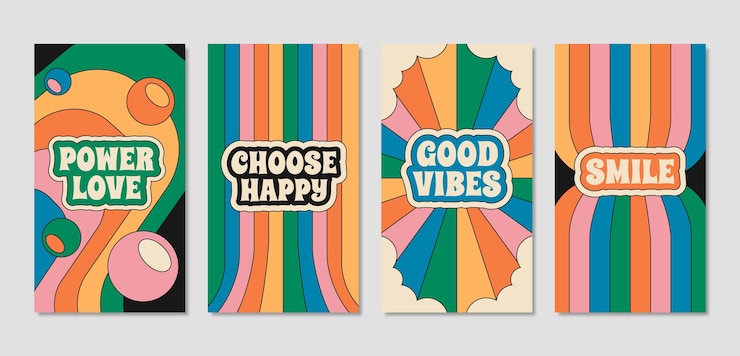 Vector Gratis hand drawn 70s style template