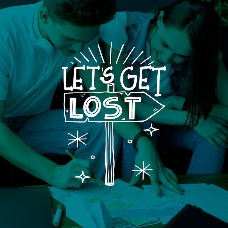 Vector Gratis hand drawn adventure lettering with photo