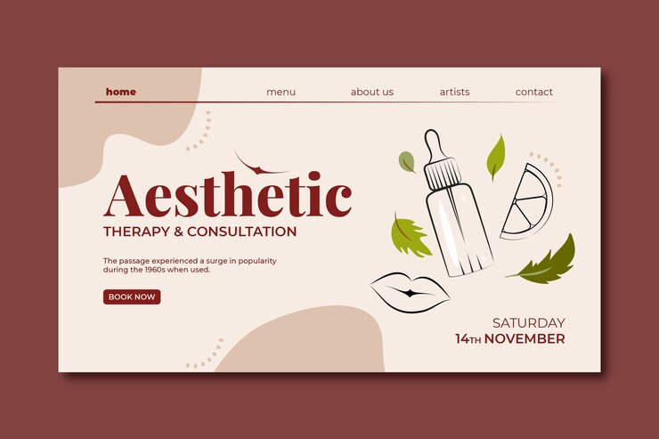 Vector Gratis hand drawn aesthetic medicine landing page template