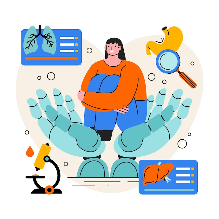 Vector Gratis hand drawn ai healthcare  illustration