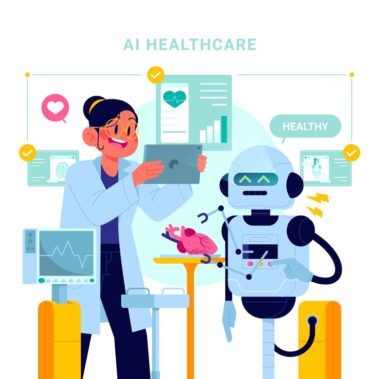 Vector Gratis hand drawn ai healthcare  illustration