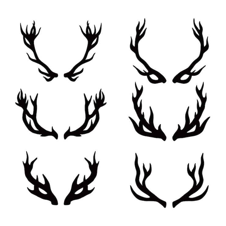 Vector Gratis hand drawn antler  silhouette illustration