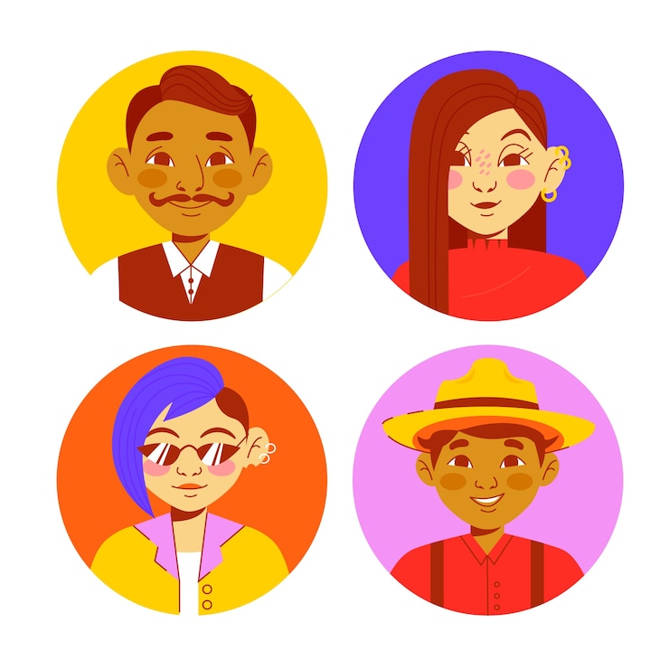 Vector Gratis hand drawn  avatar set illustration