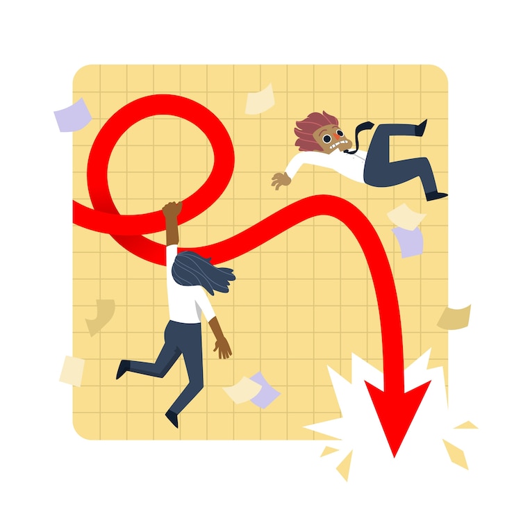 Vector Gratis hand drawn bankruptcy effect on people