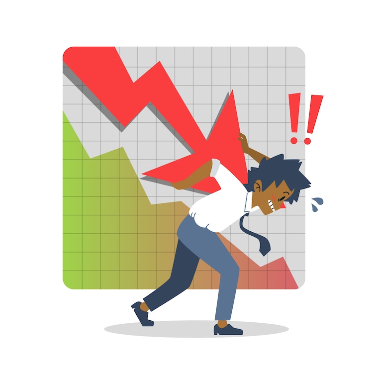 Vector Gratis hand drawn bankruptcy effect on person