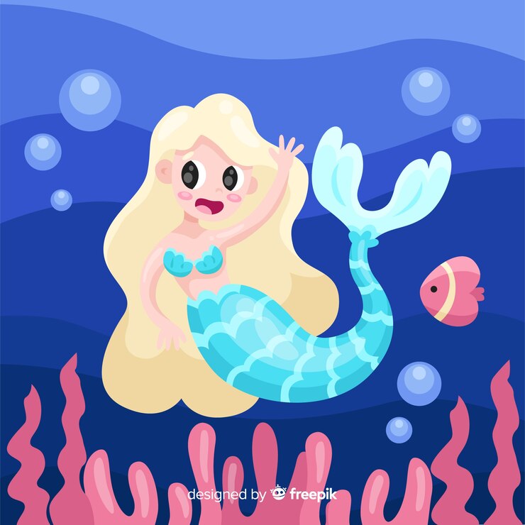 Vector Gratis hand drawn beautiful mermaid background