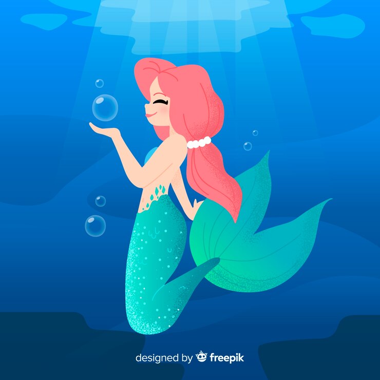 Vector Gratis hand drawn beautiful mermaid background