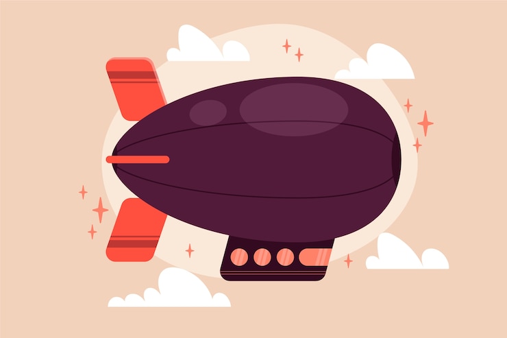 Vector Gratis hand drawn blimp illustration