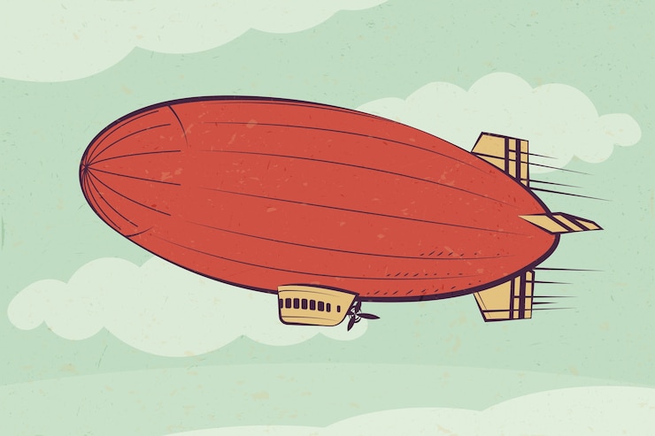 Vector Gratis hand drawn blimp illustration