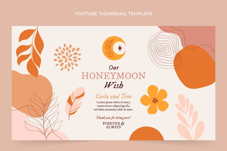 Vector Gratis hand drawn boho honeymoon youtube thumbnail