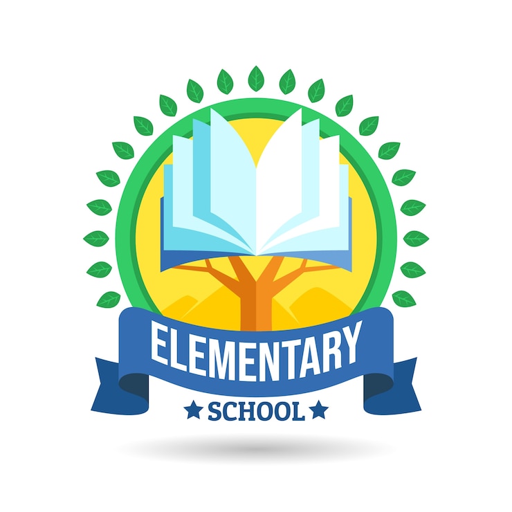 Vector Gratis hand drawn book elementary school logo