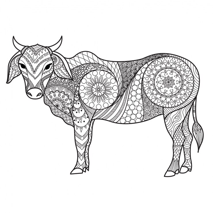 Hand drawn bull background