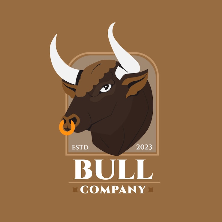 Vector Gratis hand drawn bull logo template
