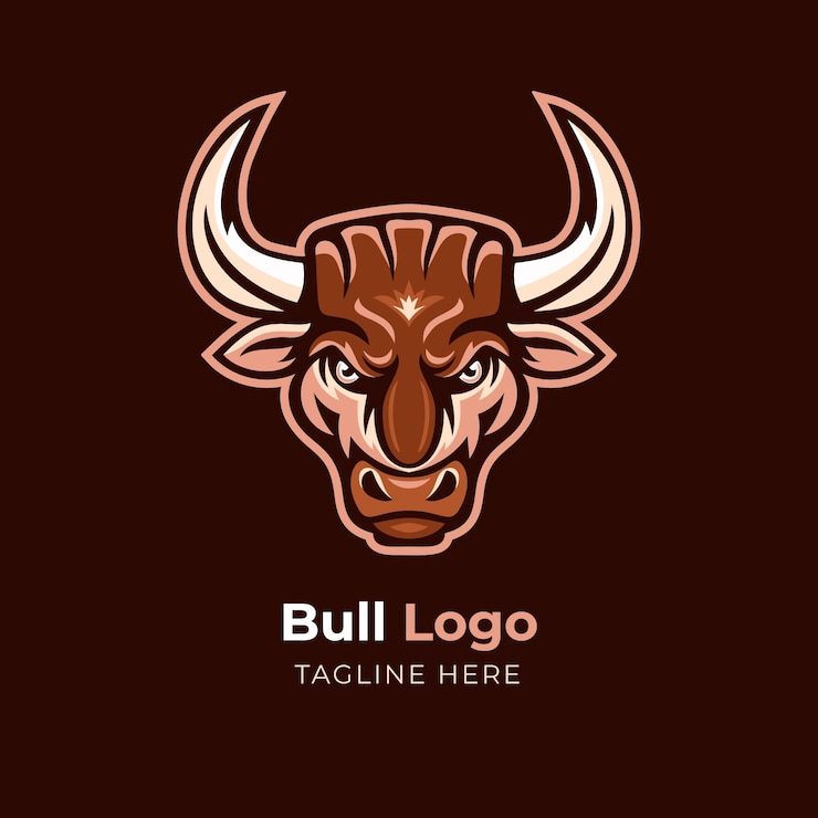 Vector Gratis hand drawn bull logo template