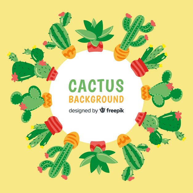 hand drawn cactus background