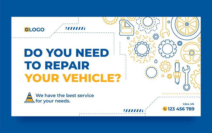 Vector Gratis hand drawn car repair template design