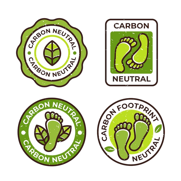Vector Gratis hand drawn carbon footprint labels