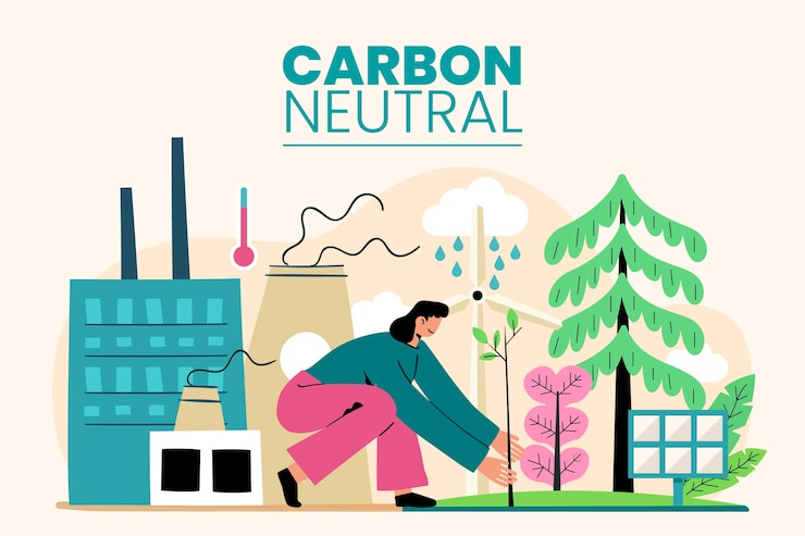 Vector Gratis hand drawn carbon neutral illustration