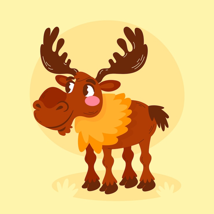 Vector Gratis hand drawn cartoon moose illustration