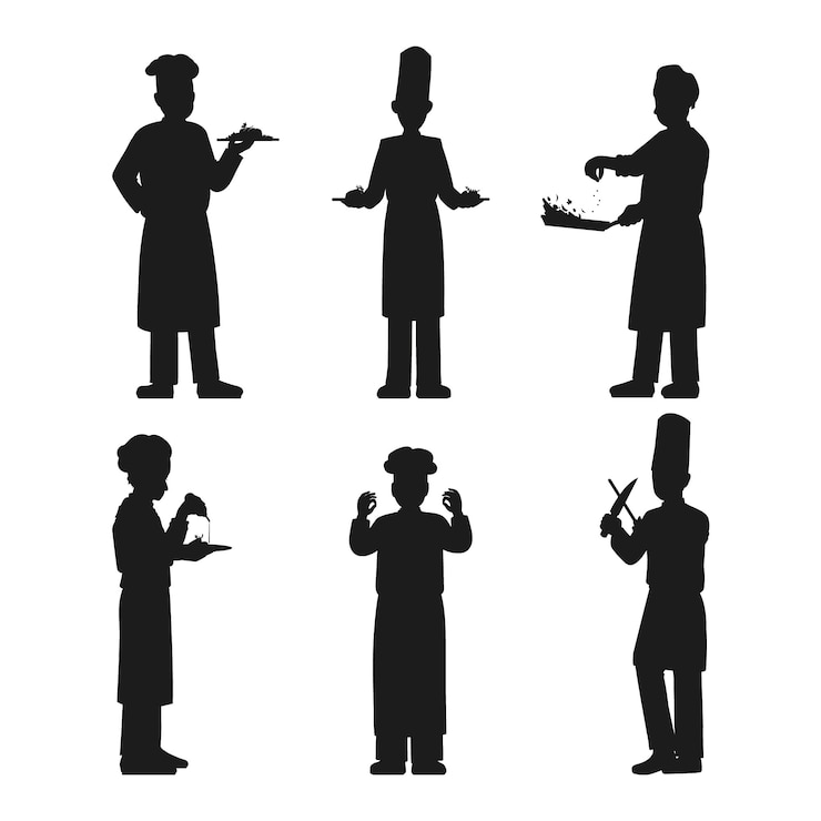 Vector Gratis hand drawn chef silhouette illustration
