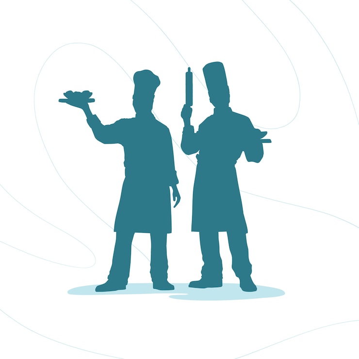 Vector Gratis hand drawn chef silhouette illustration
