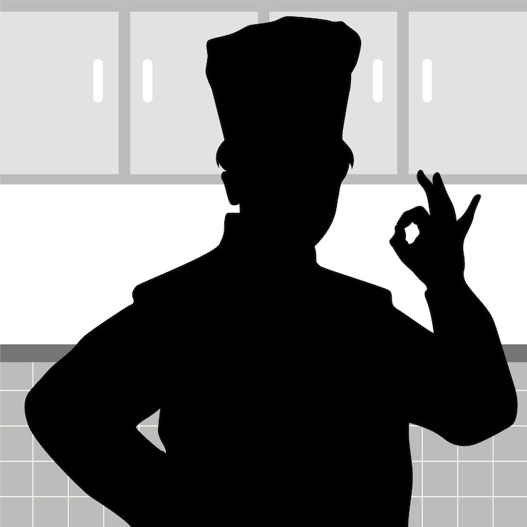 Vector Gratis hand drawn chef silhouette