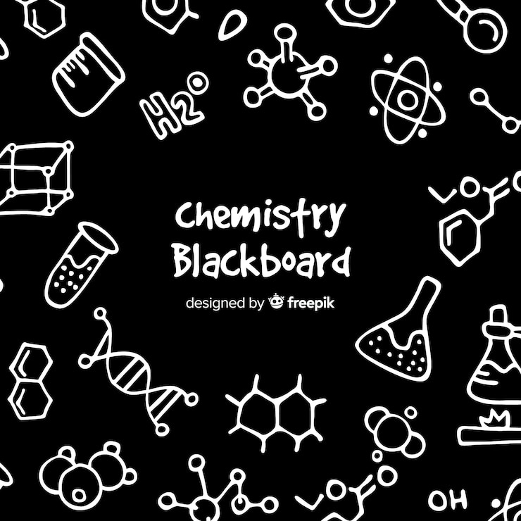 Vector Gratis hand drawn chemistry background on blackboard